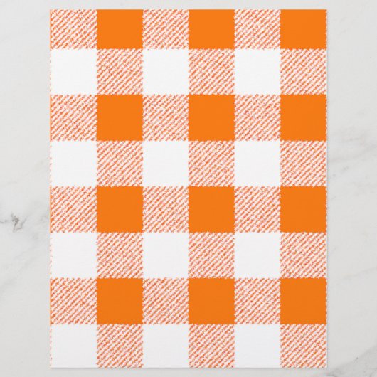 オレンジ色のギンガムチェックパターン チラシ (正面)