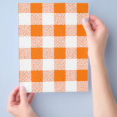 オレンジ色のギンガムチェックパターン チラシ (手)