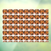 オレンジ色のクッションカットパターン ウィンドウサイン (シート3)