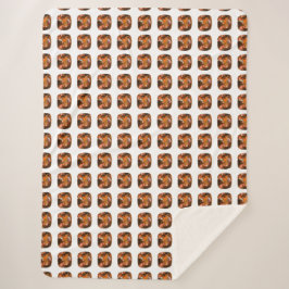 オレンジ色のクッションカットパターン シェルパブランケット