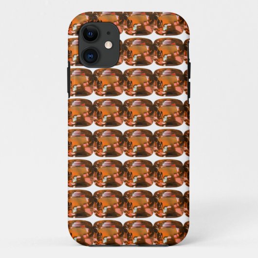 オレンジ色のクッションカットパターン Case-Mate iPhoneケース (裏面)
