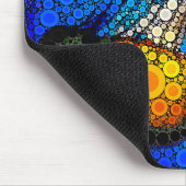 オレンジ色のクラゲの青い海がフロースクリプトで実行 マウスパッド (コーナー)