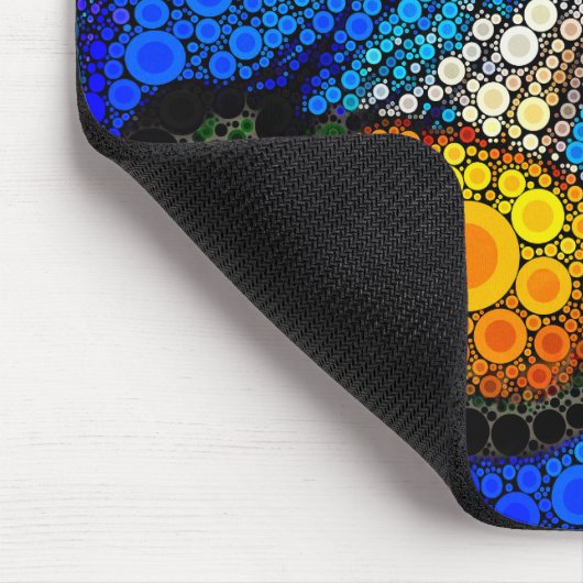 オレンジ色のクラゲの青い海がフロースクリプトで実行 マウスパッド (コーナー)