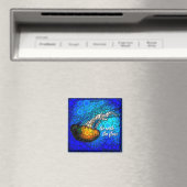 オレンジ色のクラゲ青海が流れに合う マグネット (インサイチュ (食洗機))