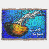 オレンジ色のクラゲ青海が流れに合はっきりしたう スローブランケット (正面)