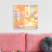 オレンジ色のクラッシュウォーターのカラー抽象芸術 キャンバスプリント (インサイチュ (リビング))