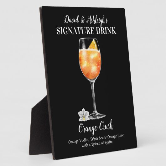 オレンジ色のクラッシュパーソナライズされたシグネチャードリンクプラーク フォトプラーク (側面)