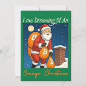 オレンジ色のクリスマスを夢見るビットコインラバー シーズンカード (正面)