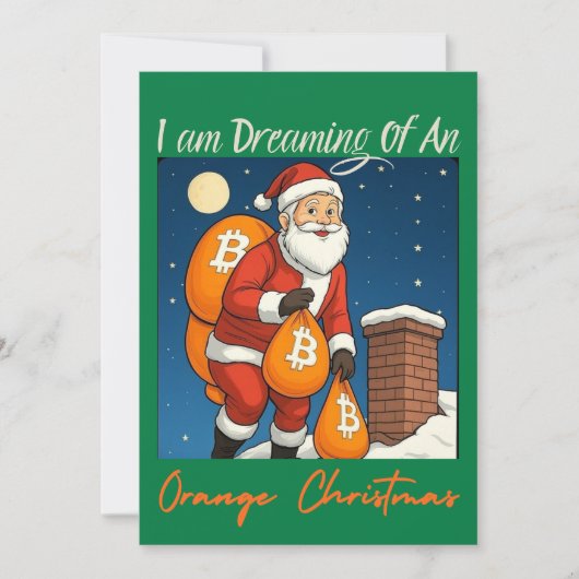 オレンジ色のクリスマスを夢見るビットコインラバー シーズンカード (正面)