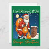 オレンジ色のクリスマスを夢見るビットコインラバー シーズンカード (正面/裏面)