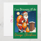 オレンジ色のクリスマスビットコインラバーズの夢を見ている シーズンカード (正面/裏面)