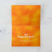 オレンジ色のクリスマスフォトグリーティングカード シーズンカード (内部)