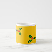 オレンジ色のクリスマスホリー エスプレッソカップ (正面)