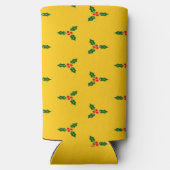 オレンジ色のクリスマスホリー スリム缶クーラー (裏面)