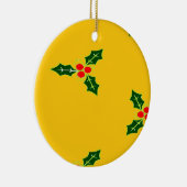 オレンジ色のクリスマスホリー セラミックオーナメント (右)