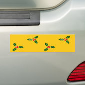 オレンジ色のクリスマスホリー バンパーステッカー (車上)