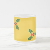 オレンジ色のクリスマスホリー フロストグラスマグカップ (中央)