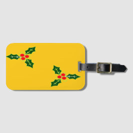 オレンジ色のクリスマスホリー ラゲッジタグ