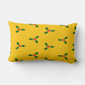 オレンジ色のクリスマスホリー ランバークッション (裏面)