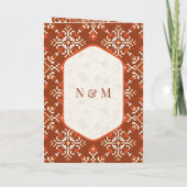 オレンジ色のクロスステッチが織りなすシーク教の結婚式 招待状 (裏面)