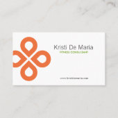 オレンジ色のクローバーデザイン 名刺 (正面)