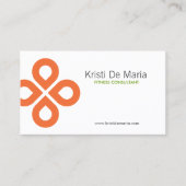 オレンジ色のクローバーデザイン 名刺 (正面)