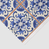 オレンジ色のグラウト付きの青タイル 薄葉紙 (詳細)