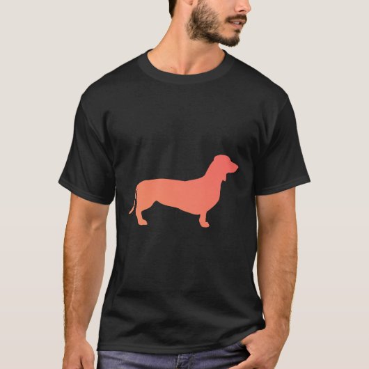 オレンジ色のグラデーションのダーシュント Tシャツ (正面)