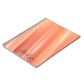 オレンジ色のグラデーションの動的エレガント線の名前 ノートブック (左側)