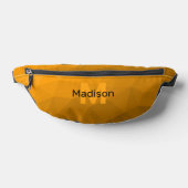 オレンジ色のグラデーションジオメトリメッシュパターンモノグラム ファニーパック (レイダウン)