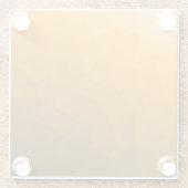 オレンジ色のグラデーションジオメトリメッシュパターン ガラスコースター (裏面)