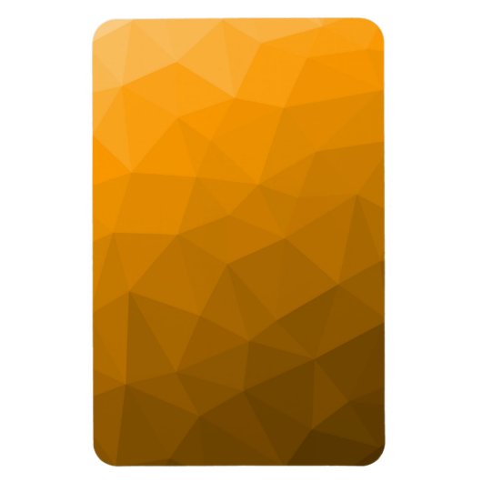 オレンジ色のグラデーションジオメトリメッシュパターン マグネット (縦)