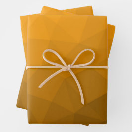 オレンジ色のグラデーションジオメトリメッシュパターン ラッピングペーパーシート