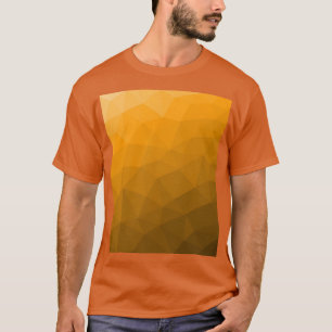 オレンジ色のグラデーションジオメトリメッシュパターン Tシャツ