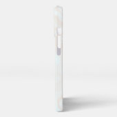 オレンジ色のグラデーション大理石（白） iPhoneケース (左側面)