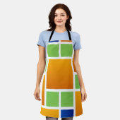オレンジ色のグラデーション正方形 エプロン (着用した状態)