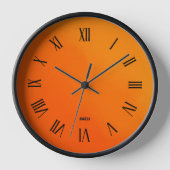 オレンジ色のグラデーション背景 壁時計 (正面)