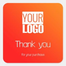 オレンジ色のグラデーション – ロゴ スクエアシール