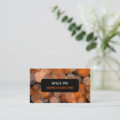 オレンジ色のグラフィック円、グラフィックデザイナー 名刺 (スタンド正面)