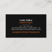 オレンジ色のグラフィック円、グラフィックデザイナー 名刺 (裏面)