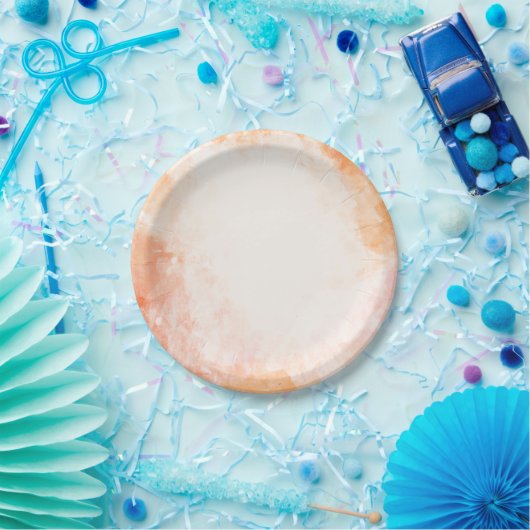 オレンジ色のグランジ水結婚色/パーティー ペーパープレート (パーティー)