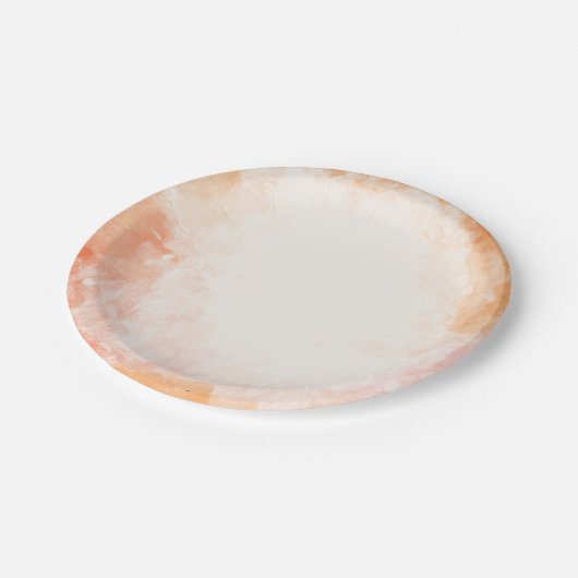 オレンジ色のグランジ水結婚色/パーティー ペーパープレート (アングル)