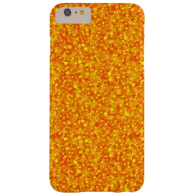 オレンジ色のグリッターとキラキラ模様 Case-Mate iPhoneケース (裏面)