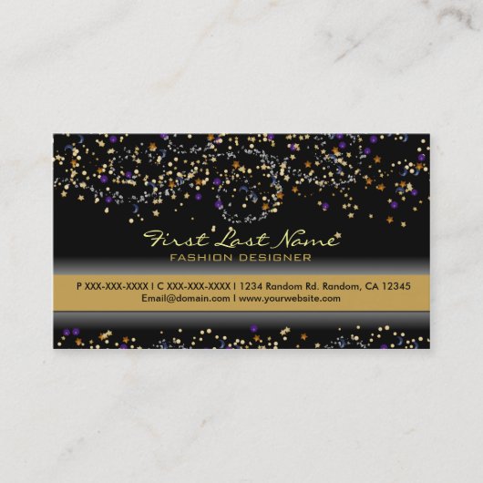 オレンジ色のグリッタースペックカスタムス名刺 名刺 (正面)