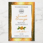 オレンジ色のグリッターホワイトプロダクトラベルバラロゴの追加 フードラベル (シングルラベル)