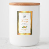 オレンジ色のグリッターホワイトプロダクトラベルバラロゴの追加 フードラベル (正面)