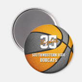 オレンジ色のグレースクールバスケットチームカラー マグネット (正面/裏面)