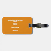 オレンジ色のグレーチームカラーガールズボーイズバレーボール ラゲッジタグ (裏面横)