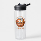 オレンジ色のグレーバスケットボールクラブカラーチーム名 ウォーターボトル (左面)