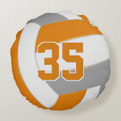 オレンジ色のグレーバレースポーツチームカラー ラウンドクッション (裏面)